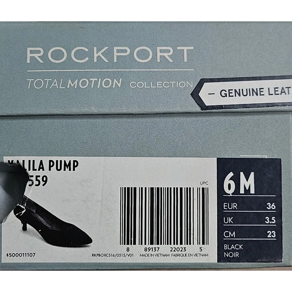 Rockport‎ Total Motion Kalila Pump H79559 Black Suede Pointed Toe Heels Women 6M